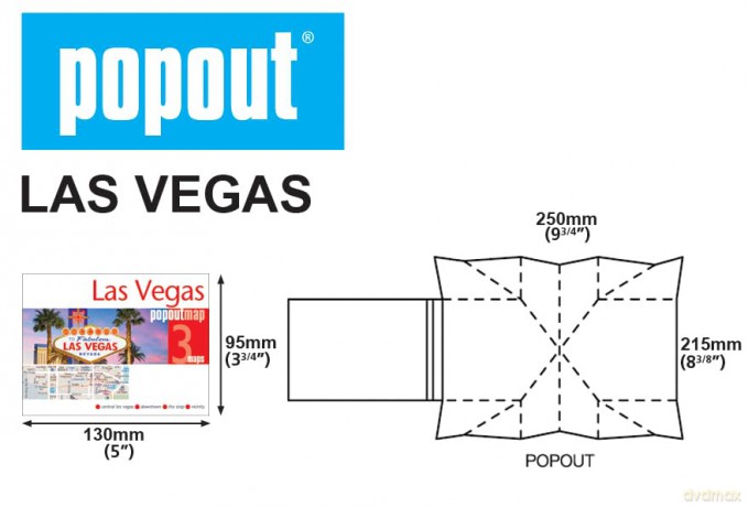 Las Vegas PopOut Map: Pocket size pop up city map of Las Vegas (PopOut Maps) - Popout Map [KSIĄŻKA]