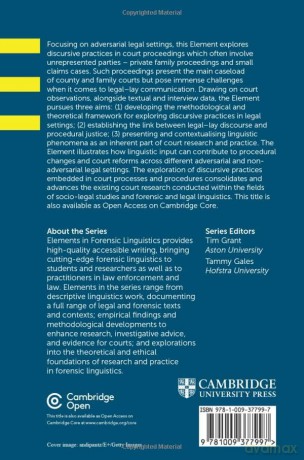 Legal-Lay Discourse and Procedural Justice in Family and County Courts (Elements in Forensic Linguistics) - Tatiana Grieshofer [KSIĄŻKA]