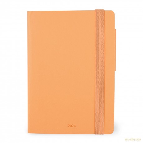 Legami - Daily Diary Small, 12 Months, from January 2024 to December 2024, Closure with Elastic, Monthly Planner January 2025, Final Pocket, Removable Address Book, 9.5x13.5 cm, Colour Fresh apricot [KSIĄŻKA]