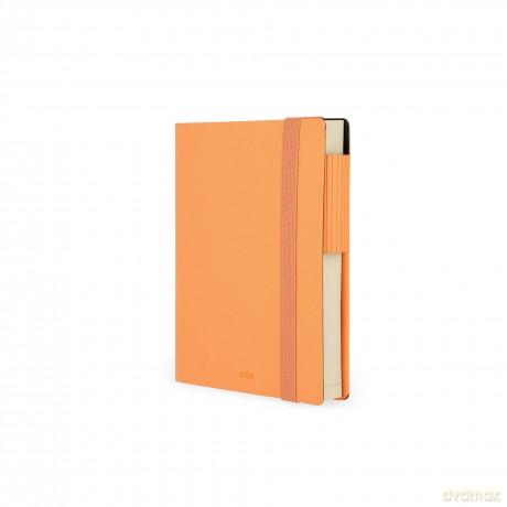 Legami - Daily Diary Small, 12 Months, from January 2024 to December 2024, Closure with Elastic, Monthly Planner January 2025, Final Pocket, Removable Address Book, 9.5x13.5 cm, Colour Fresh apricot [KSIĄŻKA]