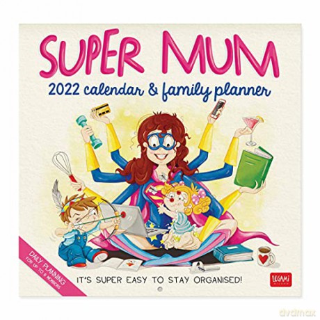 Legami - Wall Calendar 2022, 30 x 29 cm, Super Mum [KALENDARZ]