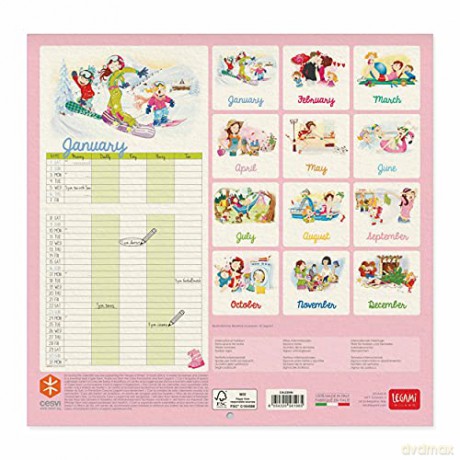 Legami - Wall Calendar 2022, 30 x 29 cm, Super Mum [KALENDARZ]