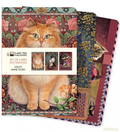 Lesley Anne Ivory Set of 3 Midi Notebooks (Midi Notebook Collections) - Flame Tree Studio [KSIĄŻKA]