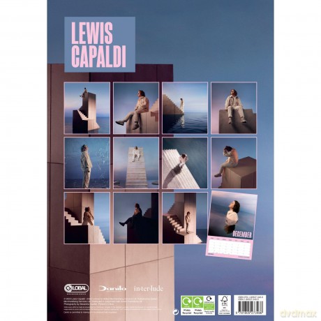 Lewis Capaldi 2024 A3 Calendar, Month to View, Wall Hang, Official Product - Danilo Promotions Ltd [KALENDARZ]