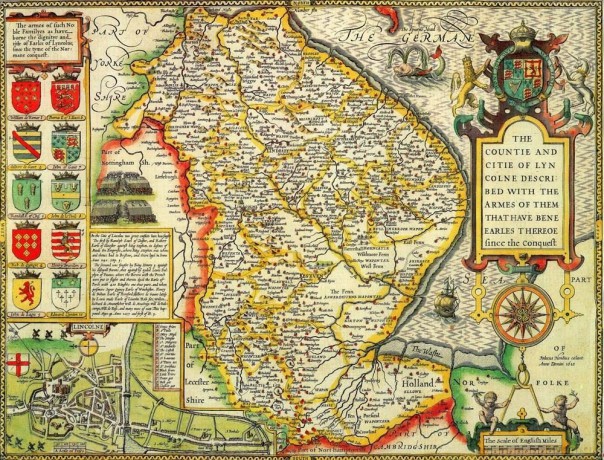 Lincolnshire Historical Map 1000 Piece Jigsaw Puzzle (1610). Free print! [GRA]