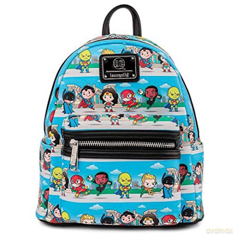 Loungefly DC Comics Superheroes Chibi Lineup Womens Double Strap Shoulder Bag Purse [KSIĄŻKA]