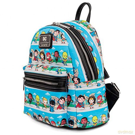 Loungefly DC Comics Superheroes Chibi Lineup Womens Double Strap Shoulder Bag Purse [KSIĄŻKA]