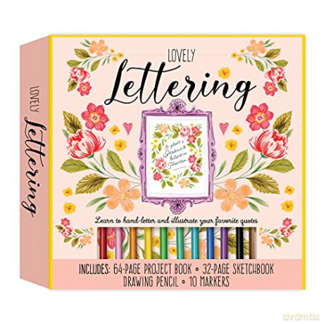 Lovely Lettering Kit: Learn to hand-letter and illustrate your favorite quotes - Includes: 64-page project book, 32-page sketchbook, drawing pencil, 10 markers - Erin McManness [KSIĄŻKA]