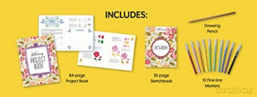 Lovely Lettering Kit: Learn to hand-letter and illustrate your favorite quotes - Includes: 64-page project book, 32-page sketchbook, drawing pencil, 10 markers - Erin McManness [KSIĄŻKA]