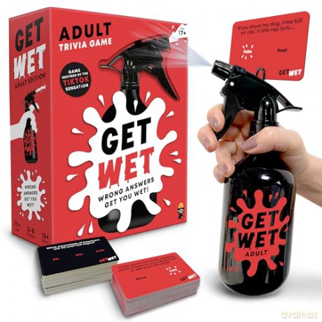 Lucky Egg - Unleash Fun with Get Wet: The Adult Trivia Party Game with Water Sprayer - 250 Diverse Questions - Board Game for Adults, Adult Party Games, Games for Grown Ups, Funny Adult Games [KSIĄŻKA]
