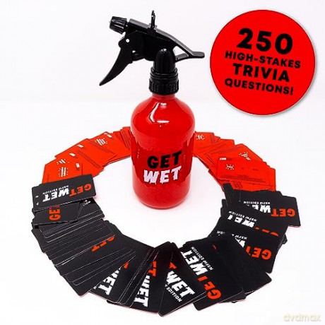 Lucky Egg - Unleash Fun with Get Wet: The Adult Trivia Party Game with Water Sprayer - 250 Diverse Questions - Board Game for Adults, Adult Party Games, Games for Grown Ups, Funny Adult Games [KSIĄŻKA]