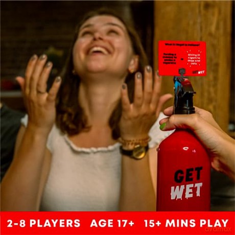 Lucky Egg - Unleash Fun with Get Wet: The Adult Trivia Party Game with Water Sprayer - 250 Diverse Questions - Board Game for Adults, Adult Party Games, Games for Grown Ups, Funny Adult Games [KSIĄŻKA]