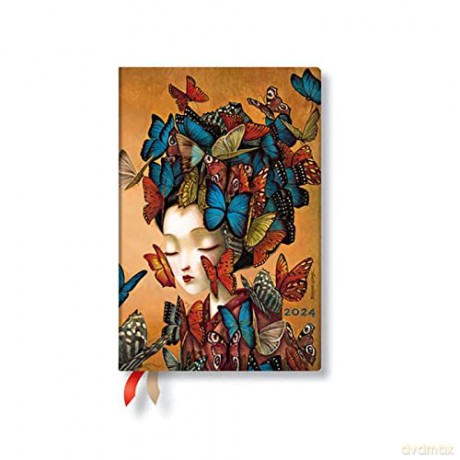 Madame Butterfly (Esprit de Lacombe) Mini 12-month Dayplanner 2024 - Paperblanks [KALENDARZ]