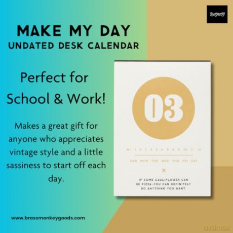 Make My Day Undated Desk Calendar - Brass Monkey [KSIĄŻKA]
