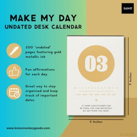 Make My Day Undated Desk Calendar - Brass Monkey [KSIĄŻKA]