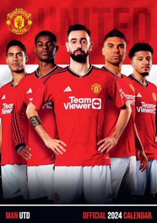 Manchester United FC 2024 Calendar, Month To View A3 Wall Calendar, Official Product - Danilo Promotions Ltd [KALENDARZ]