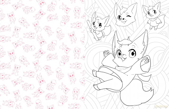 Manga Furries Coloring: Color your way through cute and cool manga furries art! (4) (Manga Coloring) - Talia Horsburgh [KOMIKS]