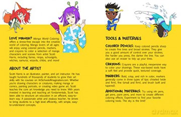 Manga World Coloring: Color your way through cool original manga art! (1) (Manga Coloring) - Scott Harris [KOMIKS]