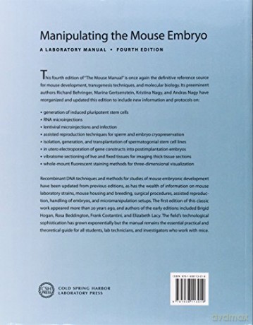 Manipulating the Mouse Embryo: A Laboratory Manual, Fourth Edition - Richard Behringer [KSIĄŻKA]