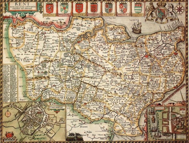 Map Marketing KENT1 Kent Historical Map 1000 Piece Jigsaw Puzzle (1610). Free Print [GRA]