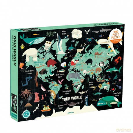 Map of the World 1000pc Family Puzzle - Paul Diviz [KSIĄŻKA]