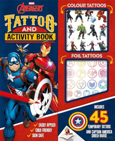 Marvel Avengers: Tattoo and Activity Book (Includes 45 temporary tattoos) - Marvel Entertainment International Ltd [KSIĄŻKA]
