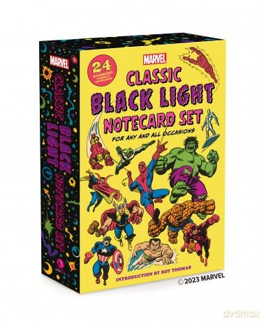 Marvel Classic Black Light Notecard Set: 24 Oversized Cards + Envelopes for Any and All Occasions - Marvel Entertainment [KSIĄŻKA]