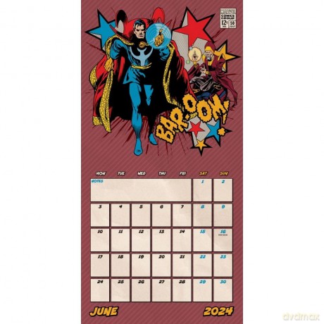 Marvel Comics 2024 Calendar, Month To View Square Wall Calendar, Official Product - Danilo Promotions Ltd [KALENDARZ]