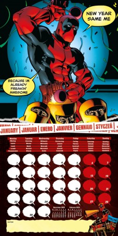 Marvel Deadpool Calendar 2024 - Month to a View Planner 30cm x 30cm, Marvel Gifts for Men and Women, Marvel Gifts for Boys and Girls, Kids Calendar - Official Merchandise - Official Merchandise [KALENDARZ]