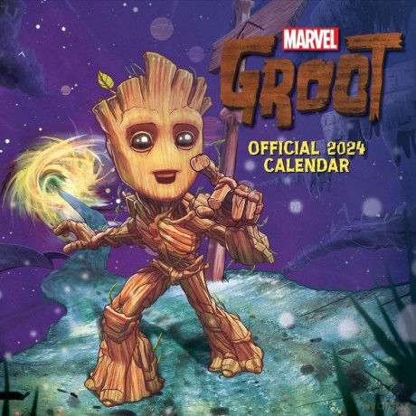 Marvel Groot 2024 Calendar, Month To View Square Wall Calendar, Official Product - Danilo Promotions Ltd [KALENDARZ]