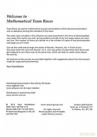 Mathematical Team Races: 17 Ready-To-Use Activities to Make Learning Mathematics More Effective and More Fun! for Ages 13-16. [KSIĄŻKA]
