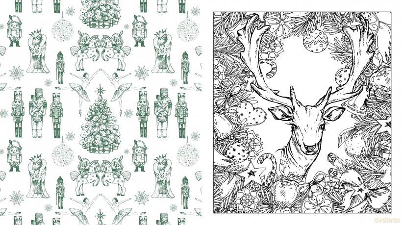 Merry Christmas Coloring Book: Celebrate and Color Your Way Through the Holidays - More than 100 pages to color! (Chartwell Coloring Books) - Editors of Chartwell Books [KSIĄŻKA]
