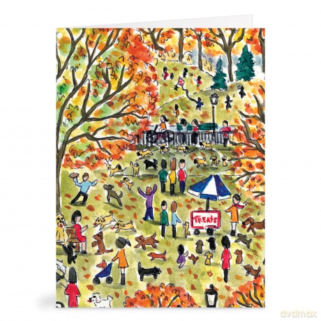 Michael Storrings Dog Park in Four Seasons Greeting Card Assortment - Galison [KSIĄŻKA]