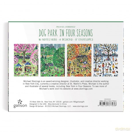 Michael Storrings Dog Park in Four Seasons Greeting Card Assortment - Galison [KSIĄŻKA]