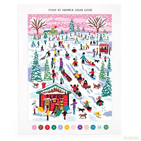 Michael Storrings Snow Day 11x14 Paint by Number Kit - Galison [KSIĄŻKA]