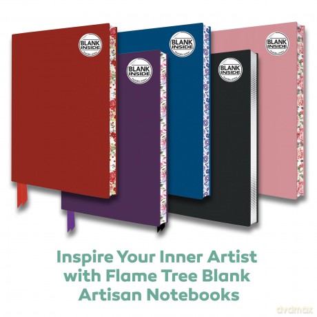 Mid Blue Blank Artisan Notebook (Flame Tree Journals) (Blank Artisan Notebooks) - Flame Tree Studio [KSIĄŻKA]