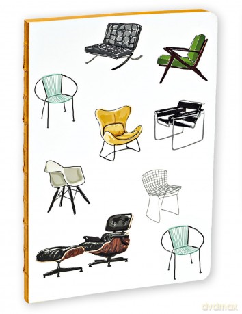 Mid-Century Modern Chairs A5 Notebook - Hail Tiger Studio [KSIĄŻKA]