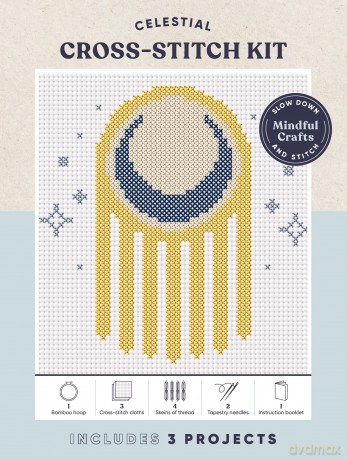 Mindful Crafts: Celestial Cross-Stitch Kit - Chronicle Books [KSIĄŻKA]