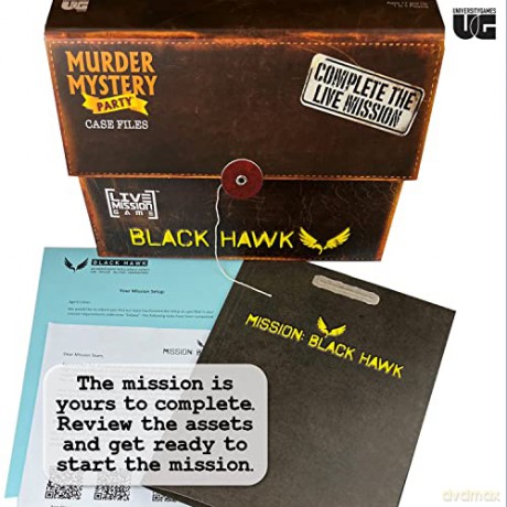Mission Black Hawk Live Mission Case File from University Games, Use Whatsapp or Telegram Apps to Control Field Agents, Stop The Cartel and Divert The Funds, Real-Time Bank Heist [KSIĄŻKA]