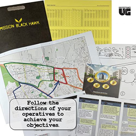 Mission Black Hawk Live Mission Case File from University Games, Use Whatsapp or Telegram Apps to Control Field Agents, Stop The Cartel and Divert The Funds, Real-Time Bank Heist [KSIĄŻKA]
