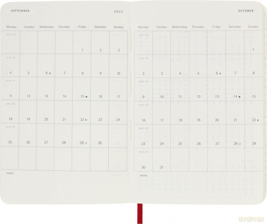 Moleskine - 18-Month Weekly Planner/Diary, Pocket Planner 2022/2023, Weekly Notebook with Soft Cover and Elastic Closure, Size Pocket 9 x 14 cm, Colour Scarlet Red - Moleskine [KSIĄŻKA]