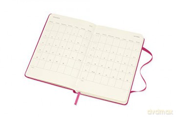 Moleskine - 18-Month Weekly Planner/Diary, Weekly Planner 2021/2022, Weekly Notebook with Hard Cover and Elastic Closure, Size Pocket 9 x 14 cm, Colour Bougainvillea Pink, 208 Pages [KSIĄŻKA]