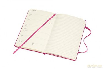 Moleskine - 18-Month Weekly Planner/Diary, Weekly Planner 2021/2022, Weekly Notebook with Hard Cover and Elastic Closure, Size Pocket 9 x 14 cm, Colour Bougainvillea Pink, 208 Pages [KSIĄŻKA]