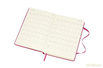 Moleskine - 18-Month Weekly Planner/Diary, Weekly Planner 2021/2022, Weekly Notebook with Hard Cover and Elastic Closure, Size Pocket 9 x 14 cm, Colour Bougainvillea Pink, 208 Pages [KSIĄŻKA]
