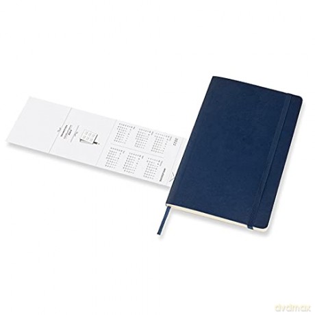 Moleskine - 18-Month Weekly Planner/Diary, Weekly Planner 2021/2022, Weekly Notebook with Soft Cover and Elastic Closure, Size Large 13 x 21 cm, Colour Sapphire Blue, 208 Pages [KSIĄŻKA]