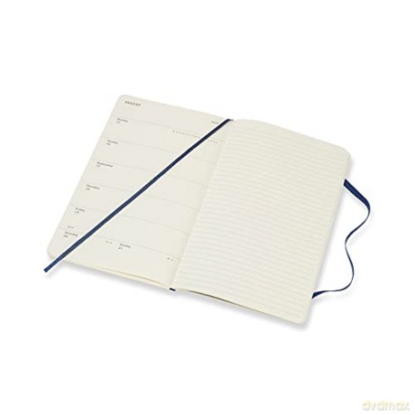 Moleskine - 18-Month Weekly Planner/Diary, Weekly Planner 2021/2022, Weekly Notebook with Soft Cover and Elastic Closure, Size Large 13 x 21 cm, Colour Sapphire Blue, 208 Pages [KSIĄŻKA]