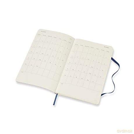 Moleskine - 18-Month Weekly Planner/Diary, Weekly Planner 2021/2022, Weekly Notebook with Soft Cover and Elastic Closure, Size Large 13 x 21 cm, Colour Sapphire Blue, 208 Pages [KSIĄŻKA]