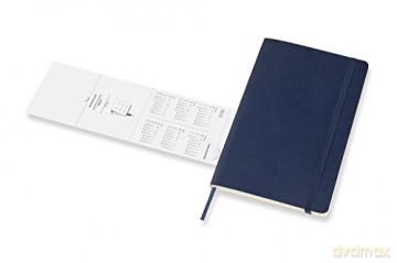 Moleskine - 18-Month Weekly Planner/Diary, Weekly Planner 2021/2022, Weekly Notebook with Soft Cover and Elastic Closure, Size Large 13 x 21 cm, Colour Sapphire Blue, 208 Pages [KSIĄŻKA]