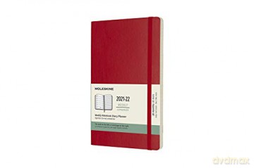 Moleskine - 18-Month Weekly Planner/Diary, Weekly Planner 2021/2022, Weekly Notebook with Soft Cover and Elastic Closure, Size Large 13 x 21 cm, Colour Scarlet Red, 208 Pages [KSIĄŻKA]