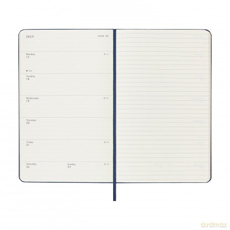 Moleskine - 18-Month Weekly Planner/Diary, Weekly Planner 2022/2023, Weekly Notebook with Hard Cover and Elastic Closure, Size Large 13 x 21 cm, Colour Sapphire Blue - Moleskine [KSIĄŻKA]